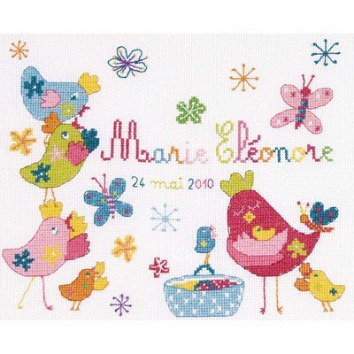 Kit broderie bébé naissance DMC poulettes