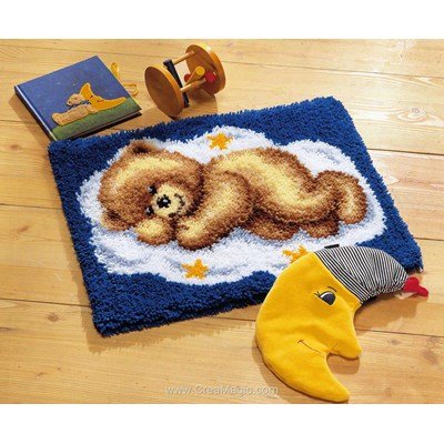 Kit tapis point noue nounours dans les nuages - Vervaco