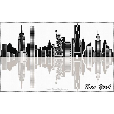 Broderie en point compté new york nyc de Marie Coeur