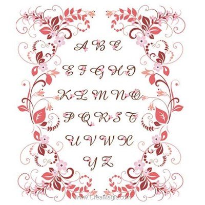 Kit broderie imprimée abc rouge - Princesse