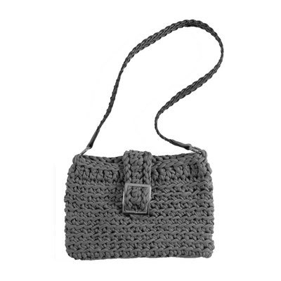 Kit crochet - Sac hoooked taormina - couleur gris - DMC