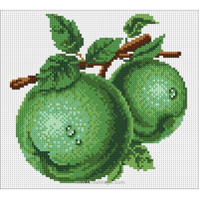 Broderie diamant Diamond Painting green apples