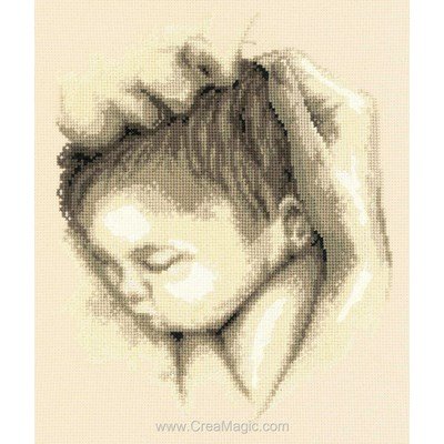Point croix de Vervaco à broder le calin du nouveau né