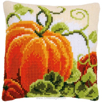 Coussin citrouilles au point de croix Vervaco