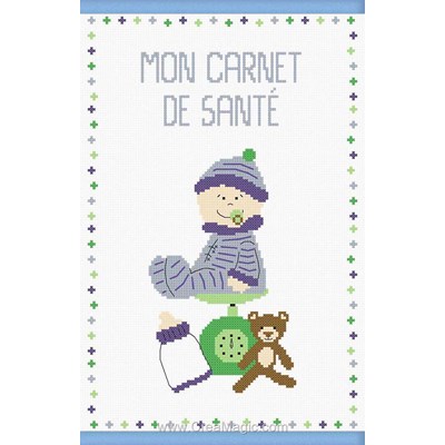 Kit protège carnet de santé pour bébé Princesse bébé grandit bleu à broder