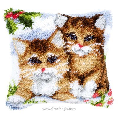 Kit coussin point noue duo de chatons de Vervaco