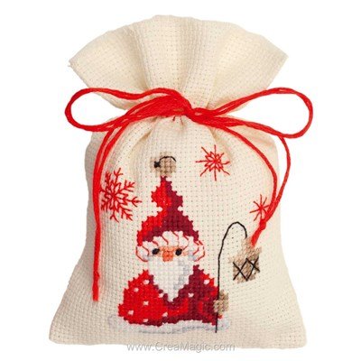 Sachet de senteur à broder santa avec lampe Vervaco