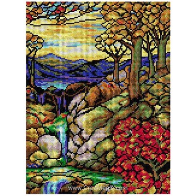 Canevas paysages - Canevas couleur mosaique - Orchidea