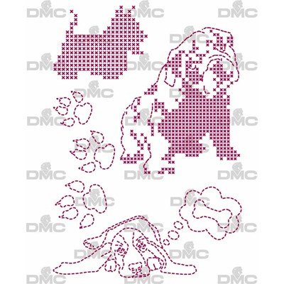 Feuille magique animal chiens - costum by me ! DMC