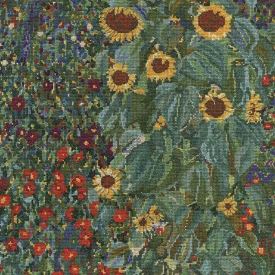 Kit tableau DMC point de croix le jardin aux tournesols de klimt