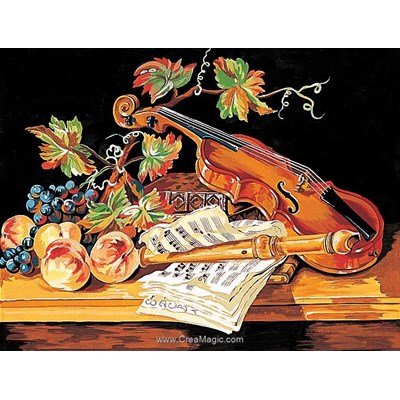 Canevas nature morte au violon de Margot