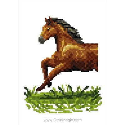 Galop de cheval broderie miniature - Luc Création