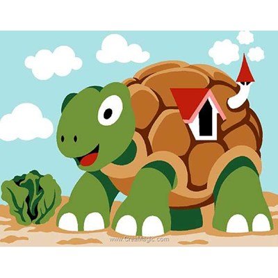 Canevas enfant en kit Margot la maison de la tortue