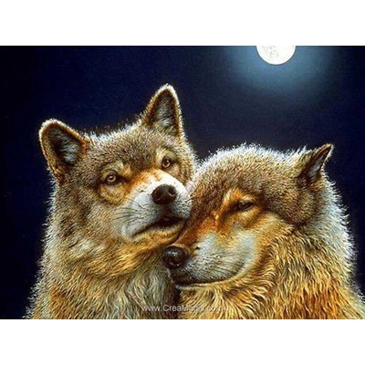 Kit broderie diamant pair of wolves - Diamond Painting