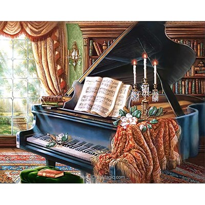 Broderie diamant old piano - Wizardi