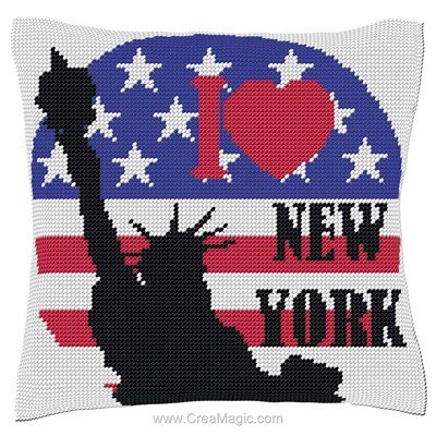 Coussin demi point Luc Création new york i love