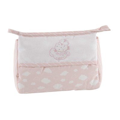 Trousse de toilette bébé à broder fille - nuage rose DMC