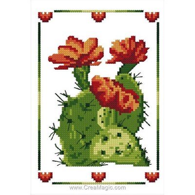 Cactus fleuri mini kit broderie - Luc Création