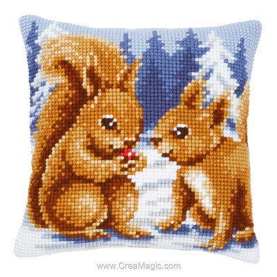 Kit De Coussins Bricolage Au Point De Croix « Cristal De Neige I » | Kit De Coussins Pour Broderie | Kit De Broderie | Décoration D'intérieur - France