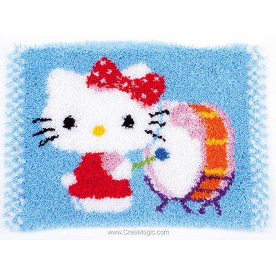 Tapis point noue kitty et son tambour de Vervaco