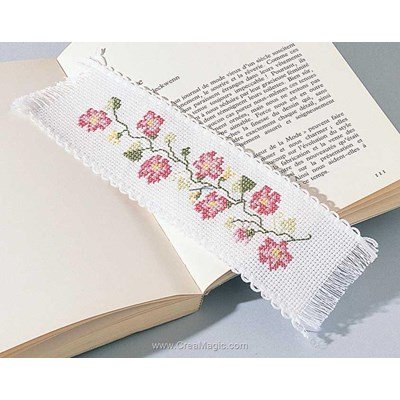 Marque page Princesse fleurs entrelacées à broder
