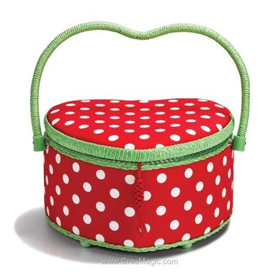 Boite à couture polka coeur rouge de Prym