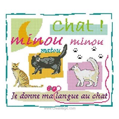 Broderie point croix Un Point Pour Toi chats sous la lune