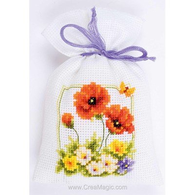 Kit sachet de senteur à broder fleurs champêtre - Vervaco