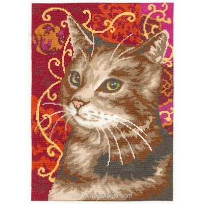 Kit broderie le chat baroque - Marie Coeur