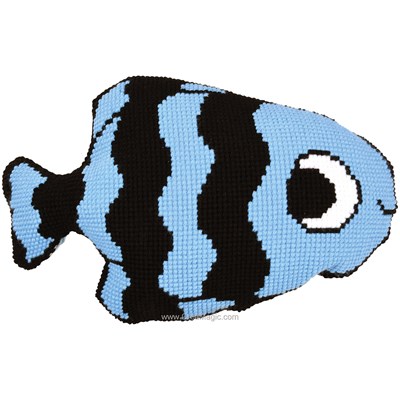Coussin Poisson à pois avec dos inclus - Vervaco