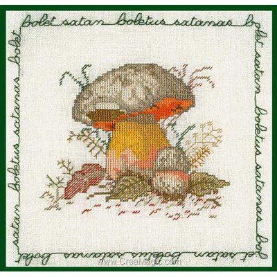 Champignon - bolet tableau broderie point de croix - Le Bonheur Des Dames