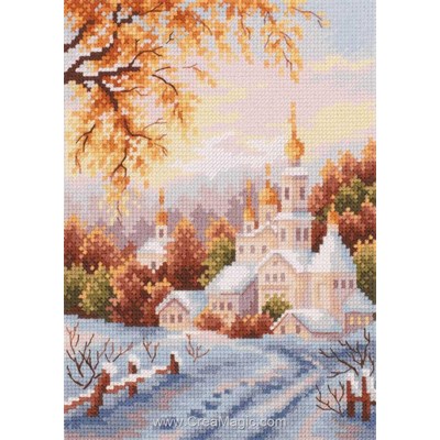 Kit tableau Magic Needle point de croix snow monastery