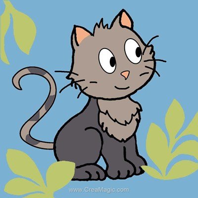 Kit canevas enfants Luc Création petit chaton gris