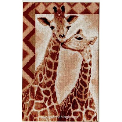 Broderie au point de croix Luca-S girafes affectives