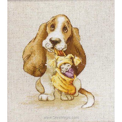 Modèle broderie la fée et le basset de Luca-S