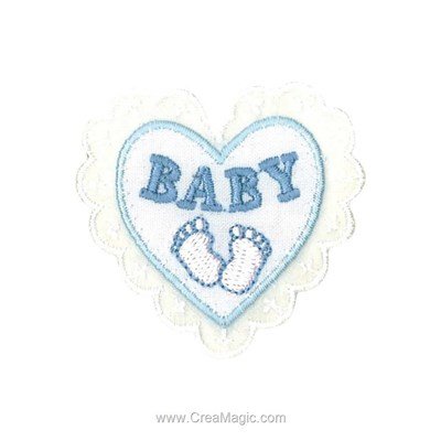 Motif thermocollant cœur baby bleu - MLWD