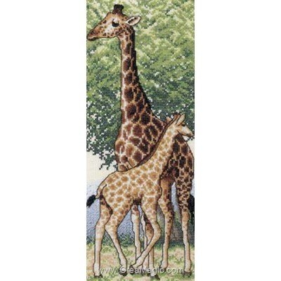 Kit broderie de Royal Paris au point de croix girafe et son girafon