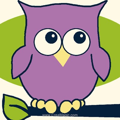 Chouette violette kit canevas pour enfants - Luc Création