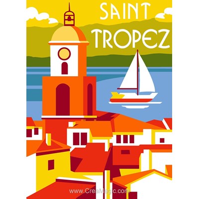 Affiche vintage - saint tropez canevas de Margot