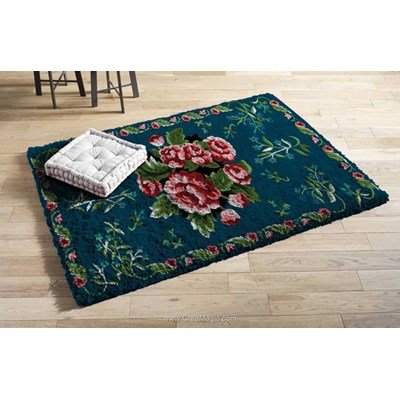 Kit tapis point noué jeu de fleurs de Smyrnalaine