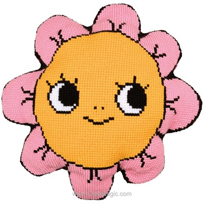 Coussin Fleur dos inclus - Vervaco
