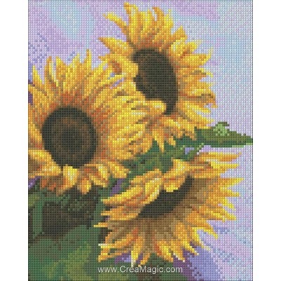 Kit broderie diamant 3 sunflowers de Diamond Painting