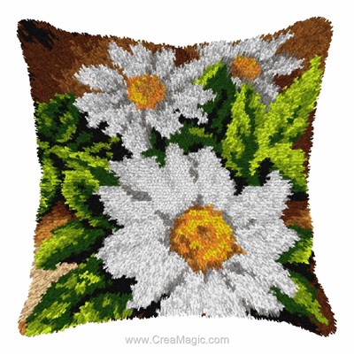 Coussin point noue Orchidea trio de marguerites