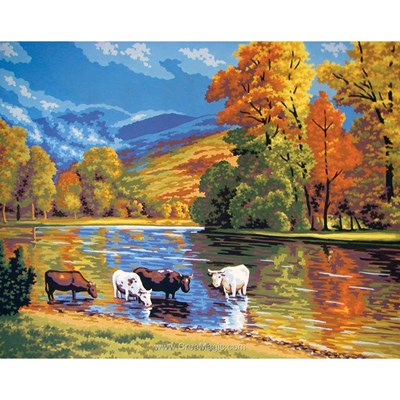 Rivière en automne canevas de Collection d'art