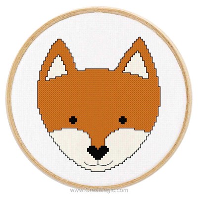 Modèle broderie tableautin petit renard de Princesse