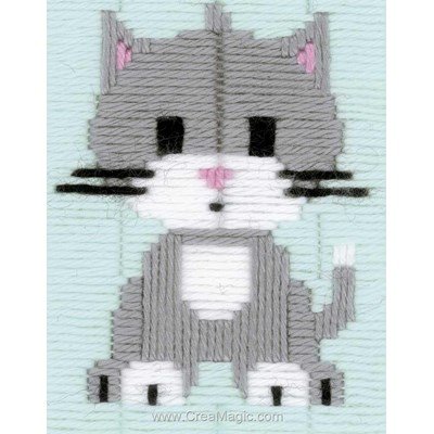 Canevas point lance le chaton gris - Vervaco