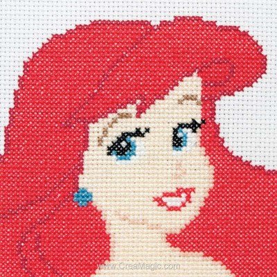 Broderie point croix ariel portrait disney d'Anchor