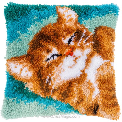 Kit coussin point noue chat ronronnant - Vervaco