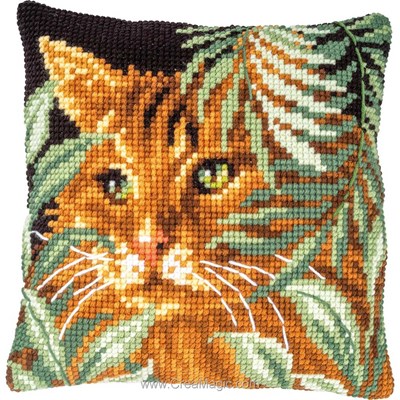 Coussin Chat et feuilles - Vervaco