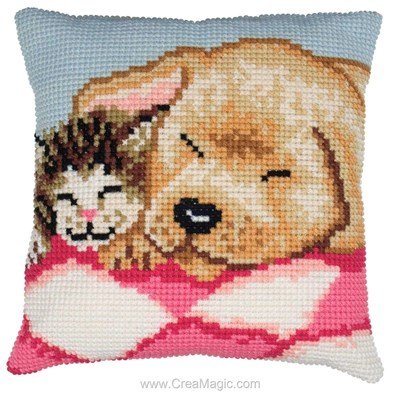 Kit coussin Anchor au point de croix puppy & kitten